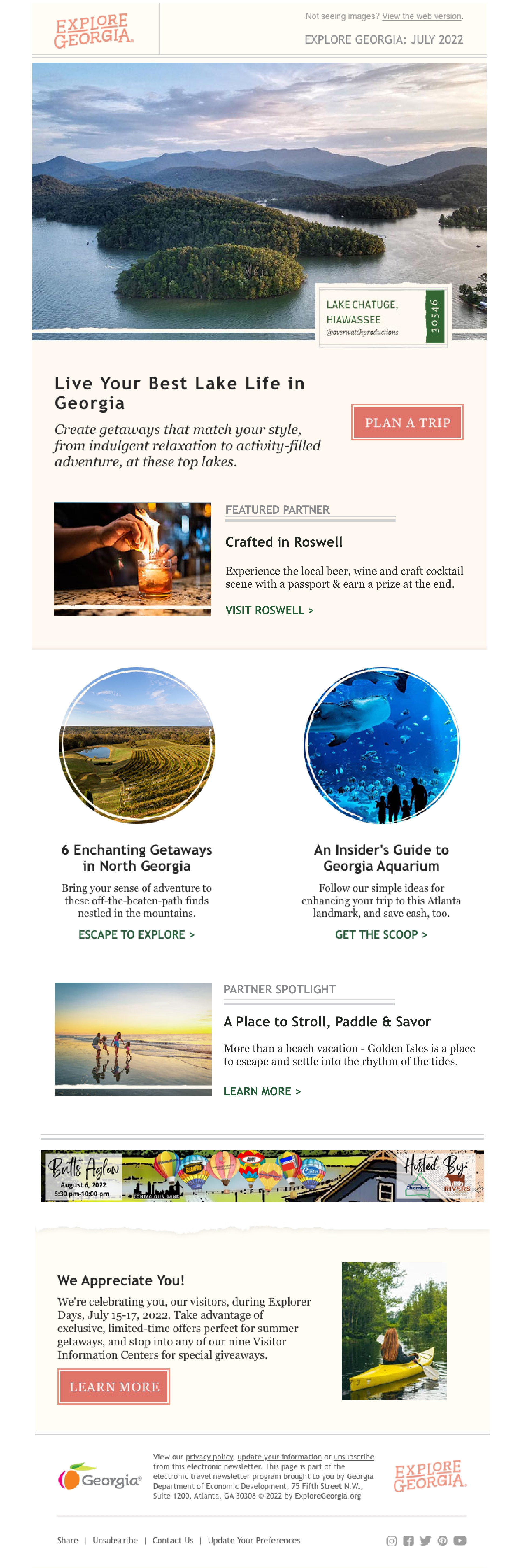 Monthly email advertising