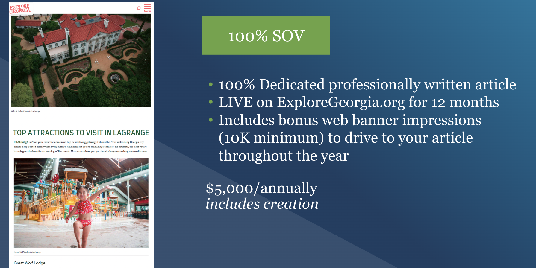 ExGA Sponsored Content Example