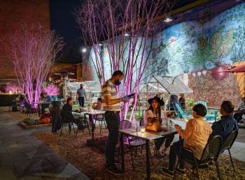 Outdoor dining in Athens, Georgia