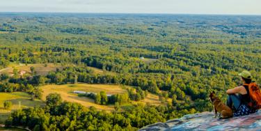 overlook of a large green prarie 